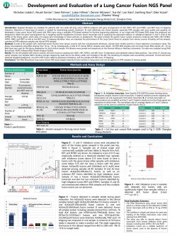 Thumbnail of poster: Lodato and Wang et al. Development and Evaluation of a Lung Cancer Fusion RNA Panel